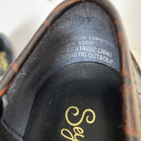 Seychelles Final Call Embossed Croc Leather Loafer w/ Tassel Womens Sz 8.5 Brown - Picture 13 of 14